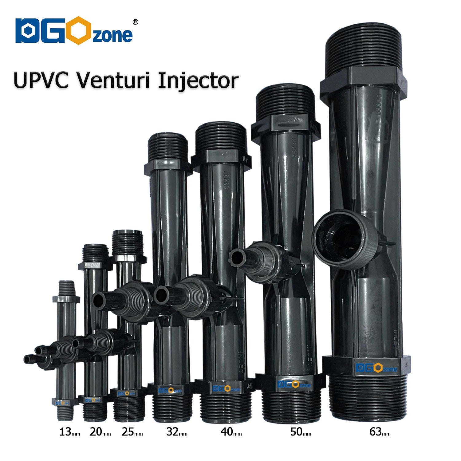 UPVC Venturi Injector for Mixing Liquid Venturi with Valve  BSP thread 1/2" 3/4" 1" 1.25" 1.5" 2" DGOzone
