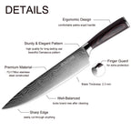 Kitchen Knife Japanese Laser Pattern Chef Knife Ultra sharp Santoku Slicing Knife Ergonomic color wood handle Cut meat,vegetable