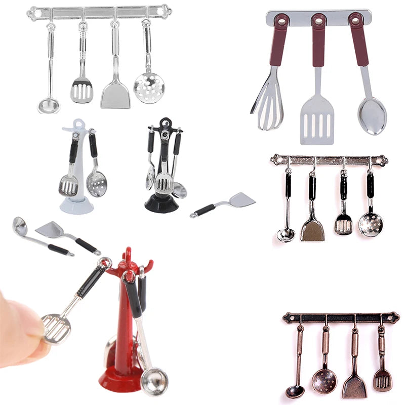 1:12 Doll House Miniature Dollhouse Spoon Shovel Cookware Model Cook Set 1:12 Kitchen Utensils DIY Dollhouse Accessories