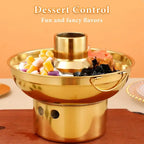 Stainless Steel Hot Pot Dry Ice Milk Tea Hot Pot Round Fruit Dessert Display Container Kitchen Hot Pot For Cake Ice Cream