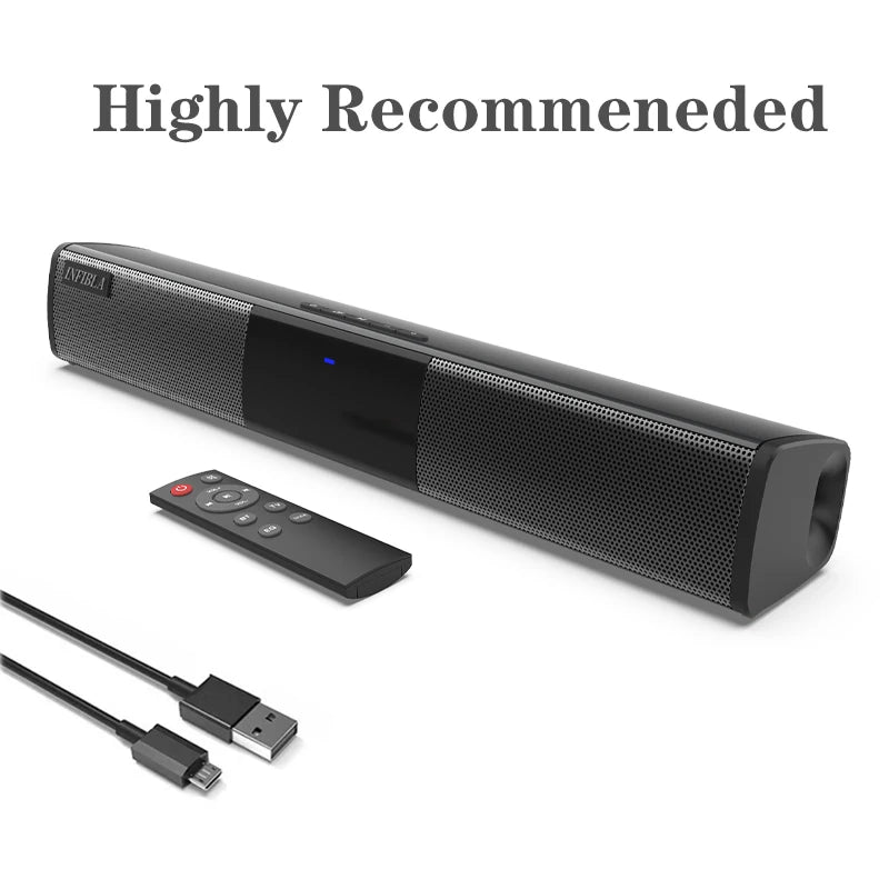 Mini Portable Soundbar For Computer TV Speakers Caixa De Som Wireless Bluetooth Stereo  With Radio Remote Control Free Shopping
