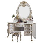 Solid wood dresser bedroom white princess dressing table luxury assembly dressing table large apartment furniture French style