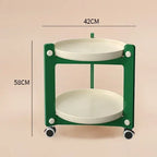 Household Living Room Movable Coffee Table Nordic Minimalist Wheeled Cart Bedside Circular Storage Rack