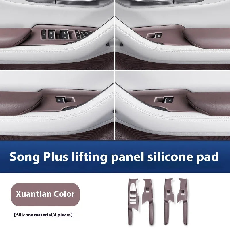 Fit For BYD Song Plus EV DMI 2020-2025 Central Control Panel Protective Pad Wireless Charging Silicone Pad Water Cup Holder Trim