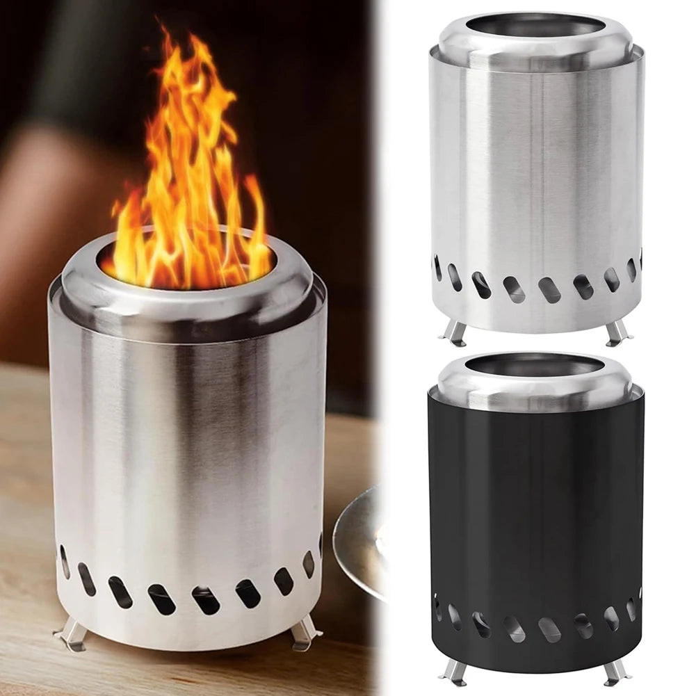 Mini Smokeless Stove Stainless Steel Burner Heater Tabletop Fire Pit Wood Burning Or Pellet Fueled Stove for Outdoor Camping BBQ