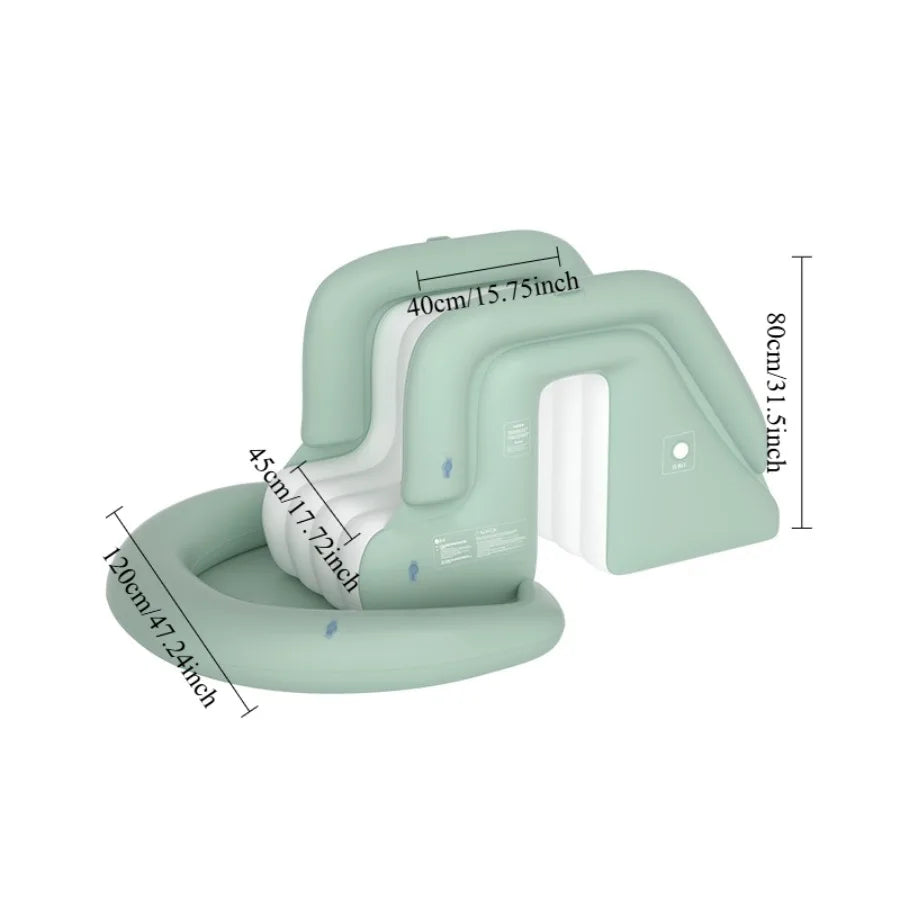 Summer family outdoor thickened inflatable swimming pool, float boat with sunshade, slide, family oversized water toys