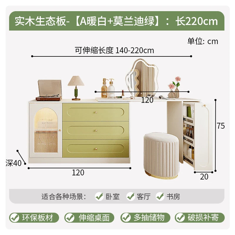 Minimal Bedroom Dresser Drawers Green Desings Modern Wooden Dressing Table Makeup Mirror Women Comoda Pra Quarto Salon Furniture