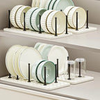 Household Perforated Kitchen With Retractable Dish Rack And Drain Tray Partition Design, Kitchen Countertop And Cup Storage Rack