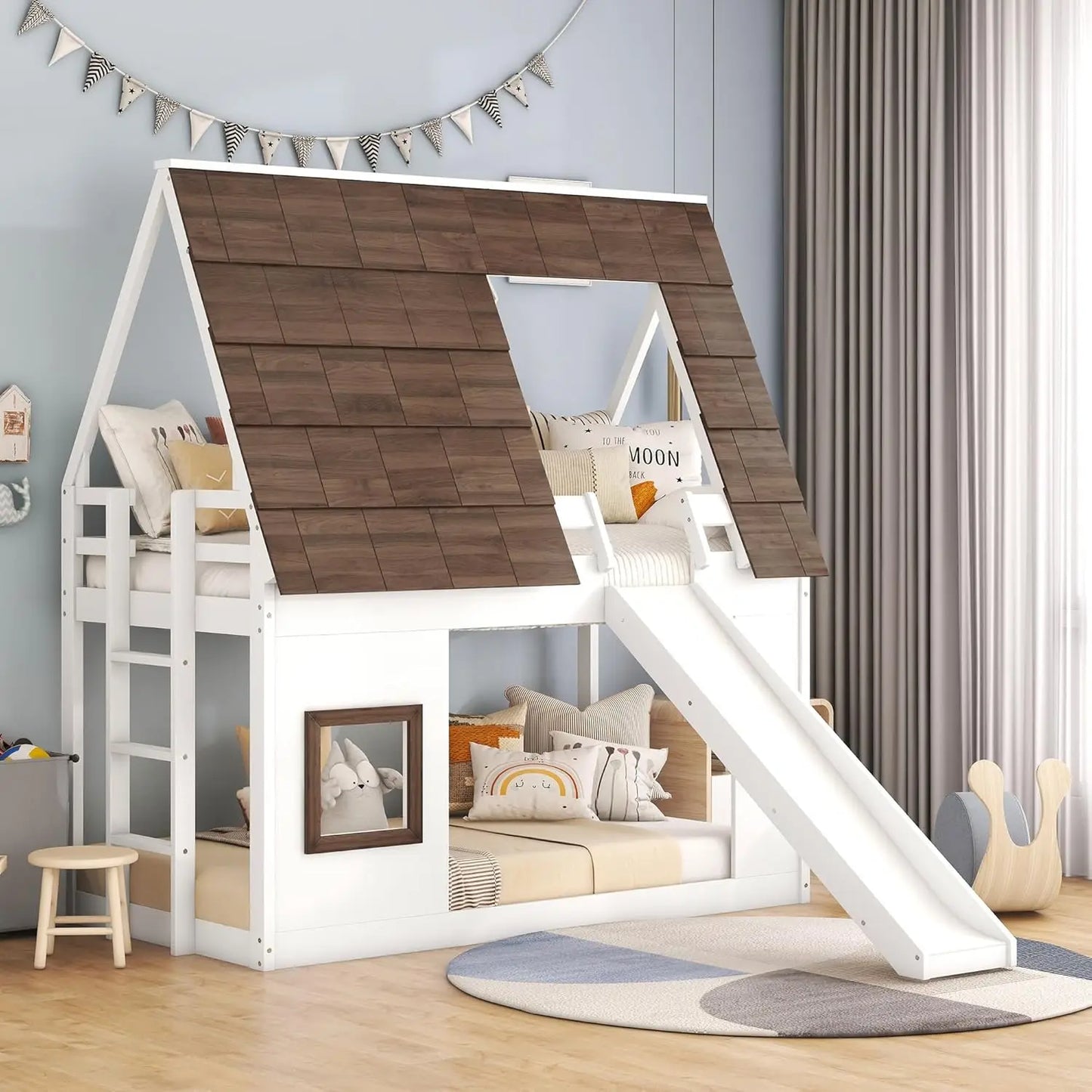 Kids' Playhouse Bunk Bed