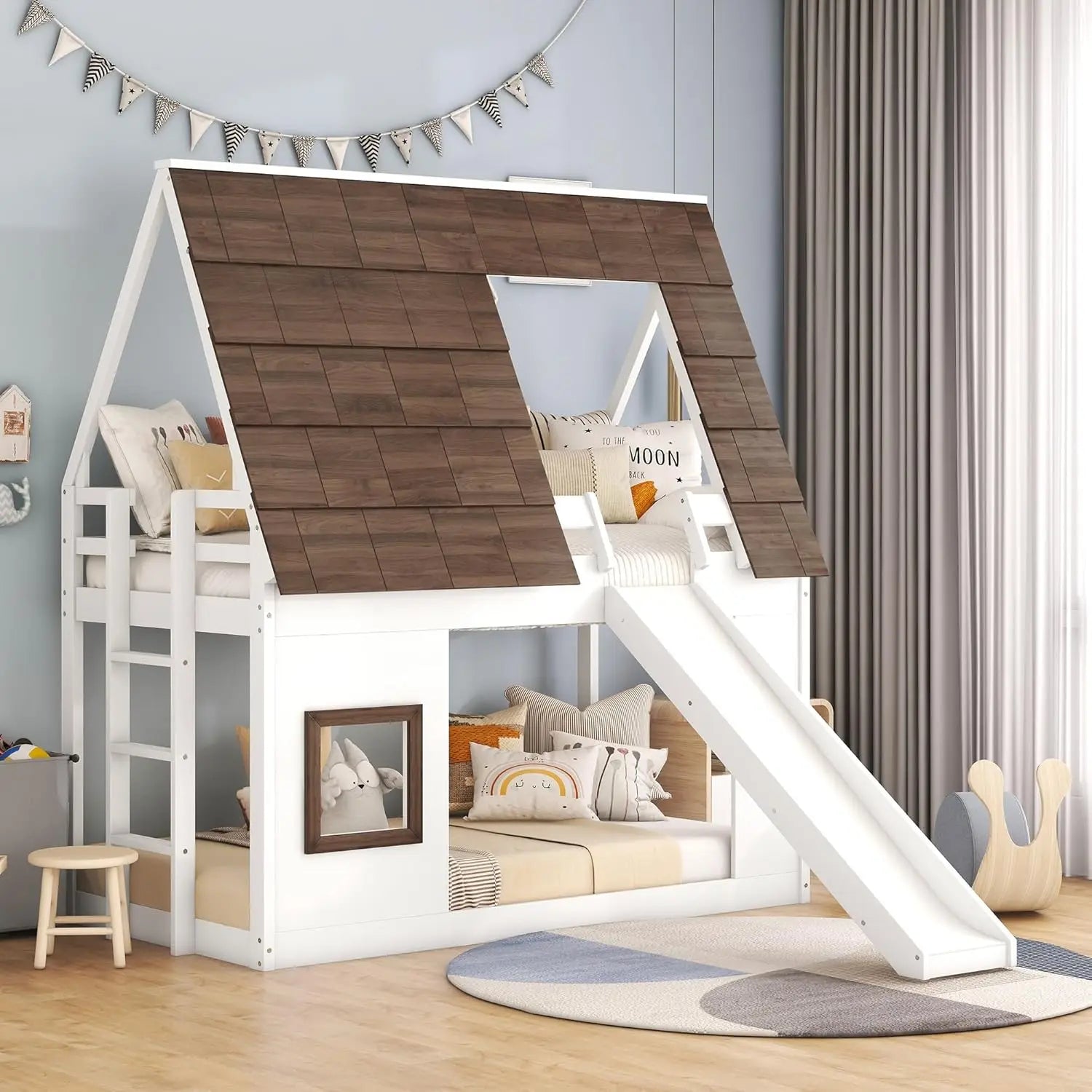 Kids' Playhouse Bunk Bed