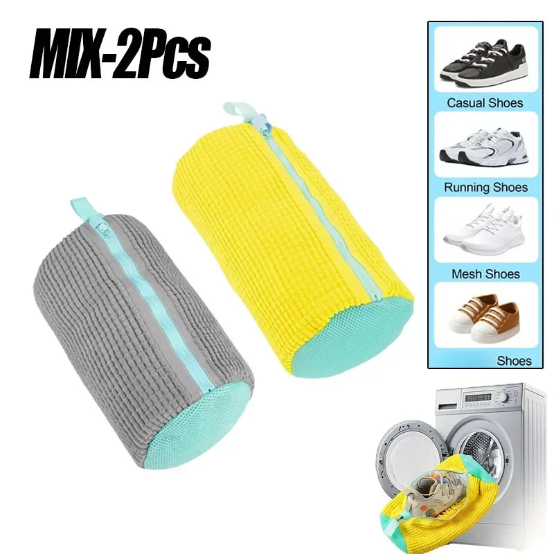 Machine Washable Shoe Washing & Drying Bag with Soft Fiber - Durable Polyester Laundry Protector for Shoes Adjustable Strap