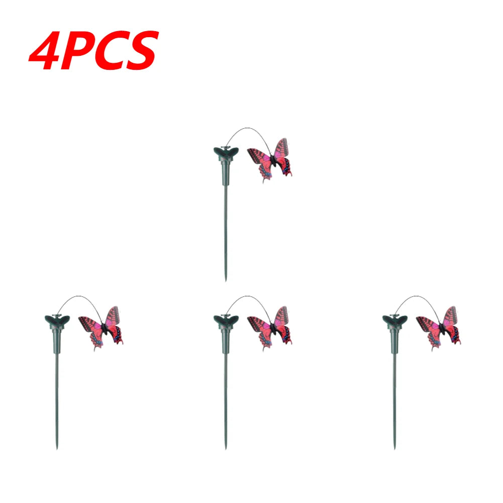 Solar Powered Flying Wobble Solar Flying Bird Butterfly Artificial Fake Hummingbird Dancing Fluttering Butterflies Garden Decor