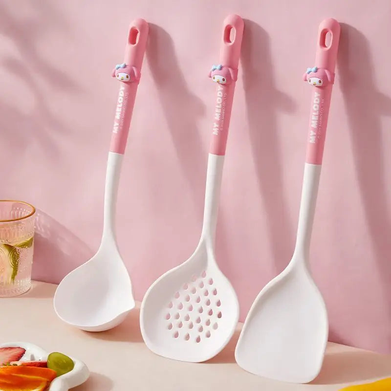 Cute Cartoon Silicone Spatula Kawaii Pink Rabbit Design Heat Resistant Non Stick Cookware Kitchen Utensil For Women Teens Gift