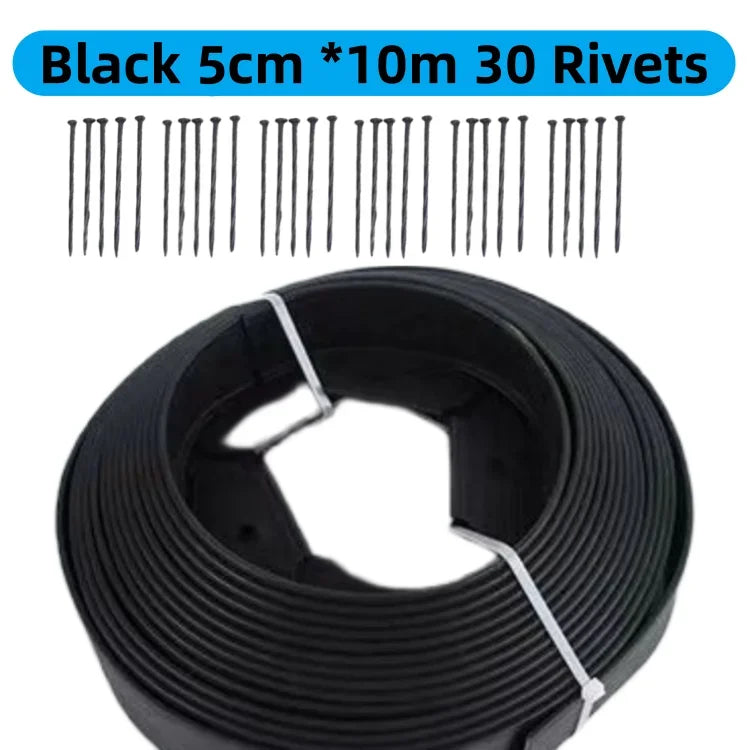 5/10M Fixed Garden Barrier Lawn Grass Plastic Edging Border Landscape Edging Garden Edge Kit With Anchoring Spikes Easy Install