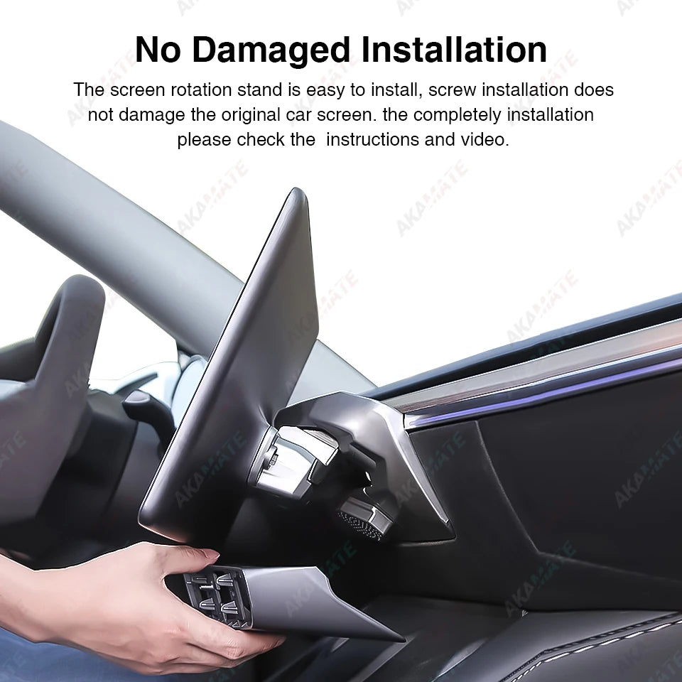 Newest for Tesla 2017-2024 Model Y Model 3 Swivel Holder Mount Highland Tilt Screen Rotating Bracket Kit Display Monitor Rotate