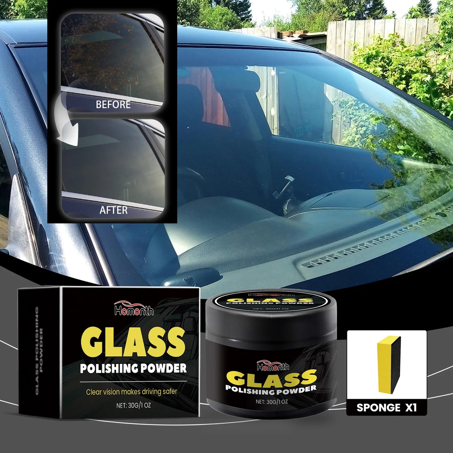 Glass Polish Power Auto Windshield Glass Window Scratches Repair Tools Cerium Oxide Power Car Detailing Maintenance
