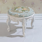 European Fabric Pouf,Modern Round Tea Table Stool, High-Quality Manicure Seat, Living Room Sofa Side Ottoman, Versatile Seating.