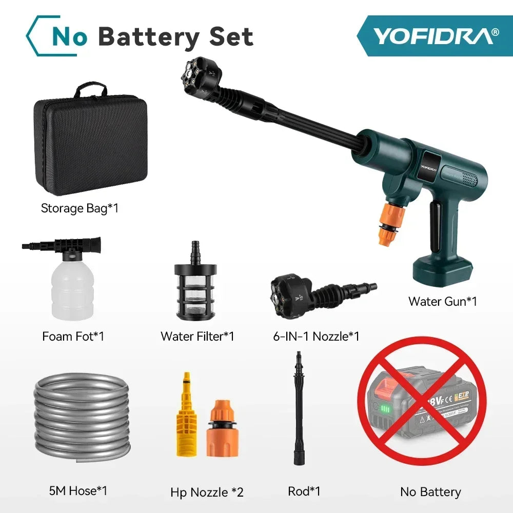 YOFIDRA 200Bar Brushless Electric Pressure Washer - 6-in-1 Spray Gun