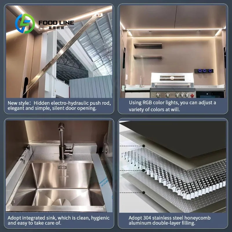 Customized Modern Modular  Outdoor Kitchen with Complete BBQ Setup Backyard Patio Garden Outdoor Kitchen Cabinets