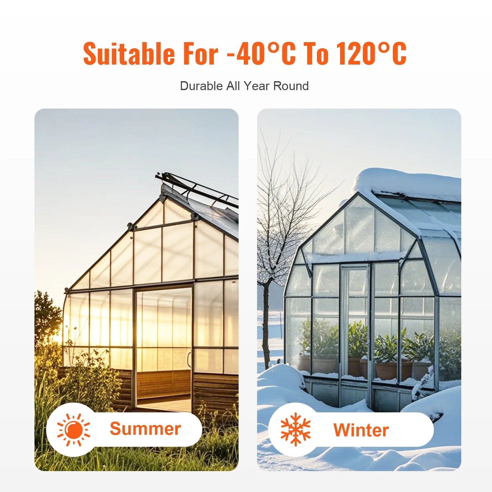 VEVOR Polycarbonate Greenhouse Panels Roof Panels Sheets, Waterproof UV Protected Corrugated Resistance for Greenhouse/Garden