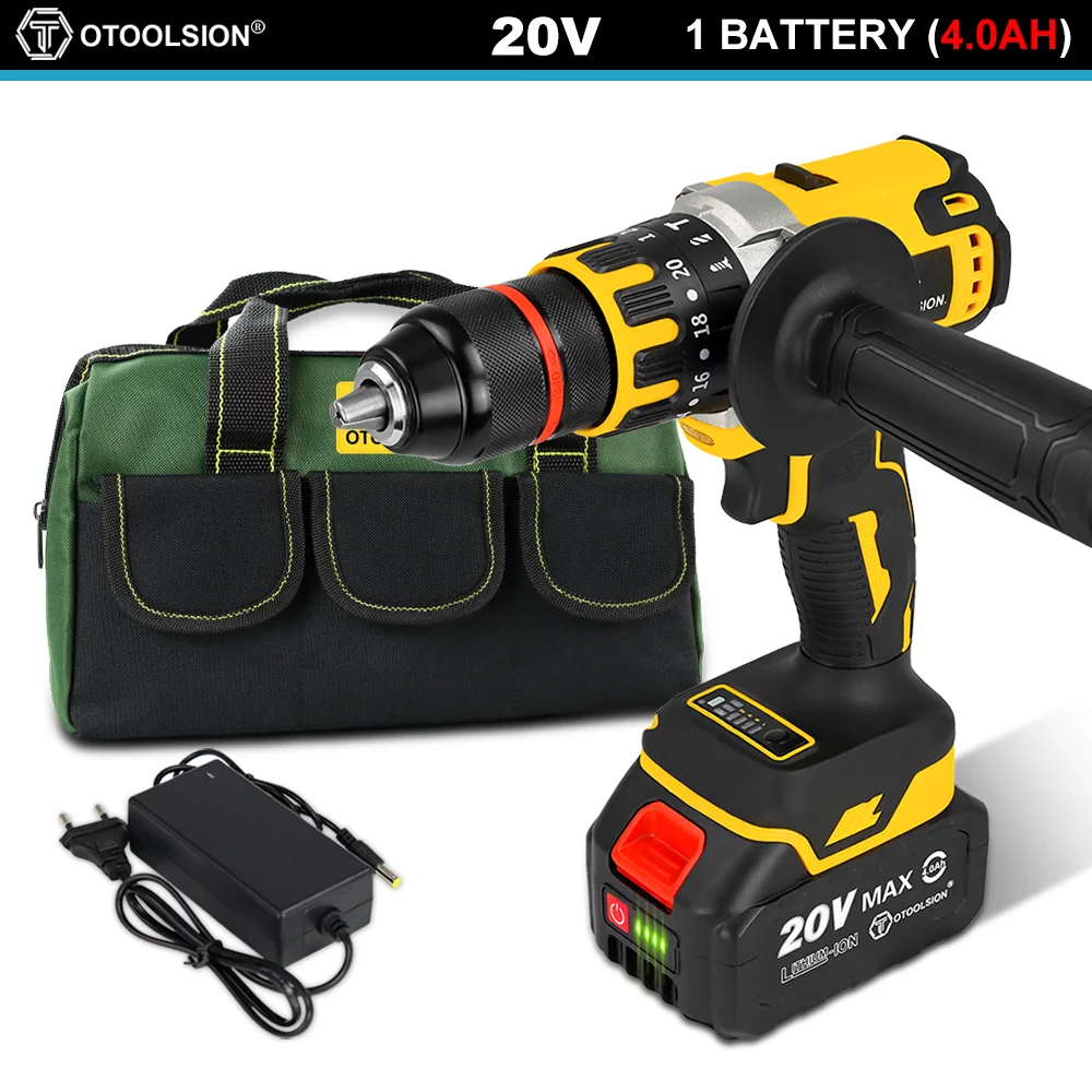 Brushless Electric Drill Cordless Screwdriver 13MM Chuck Impact Drill Wireless With Li-ion Battery Power Tool for Ice Fishing