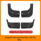 TPE Soft Mud Flaps for Tesla Model3 Highland 2024 Model Y 2024-2021 Mudflaps Splash Guards Mudguards Front Rear Fender Protector