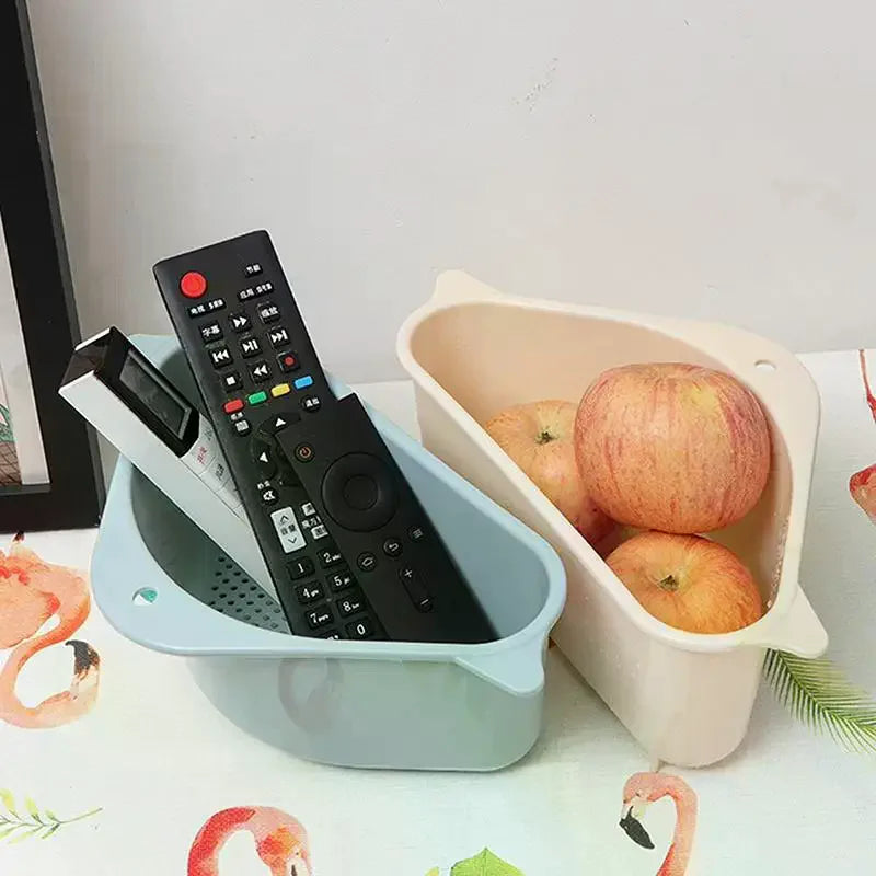 Kitchen Sink Triangle Drain Basket Plastic Food Vegetables Peel Egg Filter Storage Organizer Kitchen Shelf Rack Drainer
