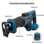 Cordless Reciprocating Saw with 4 Blades for Makita 18V Brushless Motor Saw Wooden Metal Cutting Handheld Wireless Reciprocating
