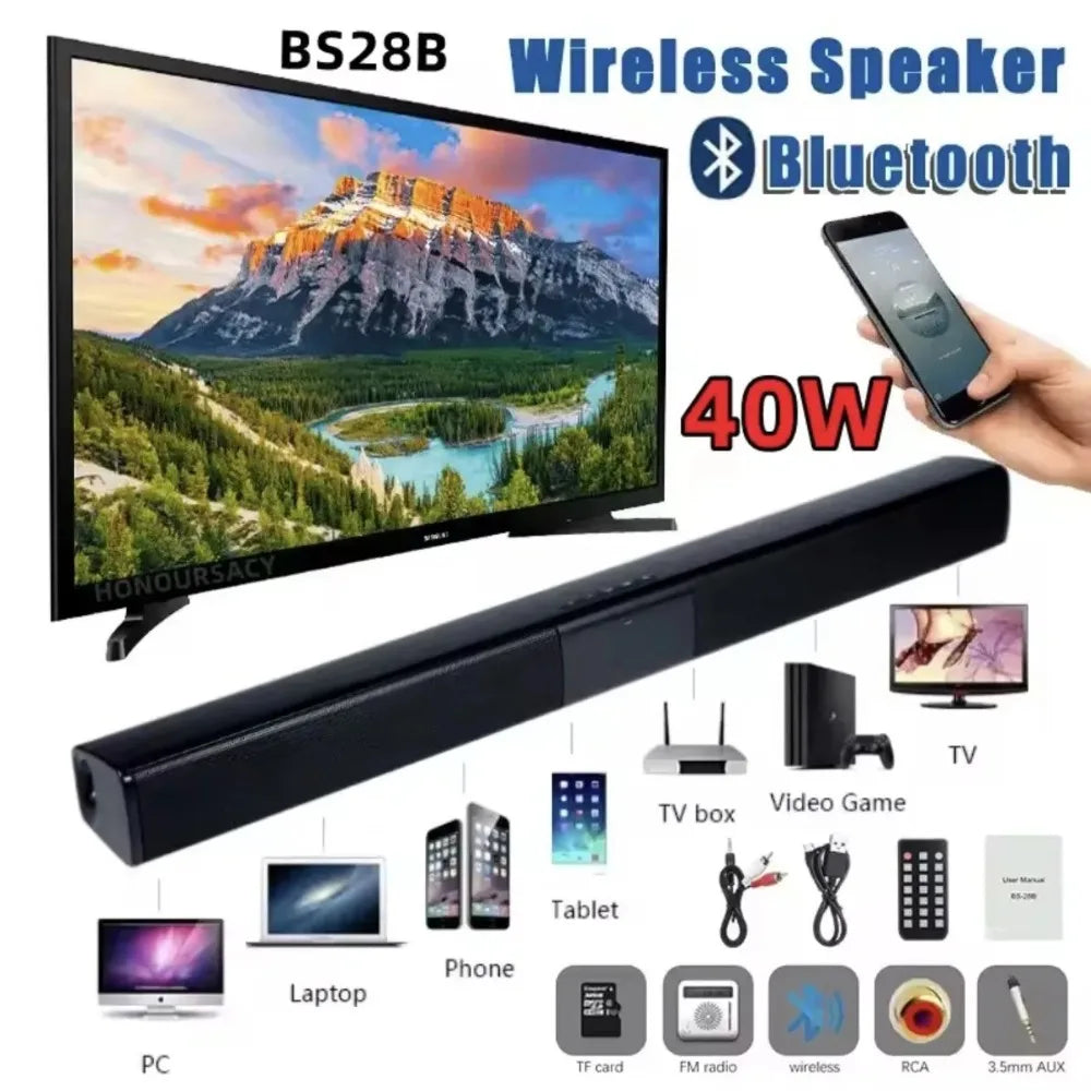 Powerful Wireless Bluetooth Speaker for Home Theater Computer TV Car Sound Box Soundbar Heavy Bass Subwoofer Radio Caixa De Som
