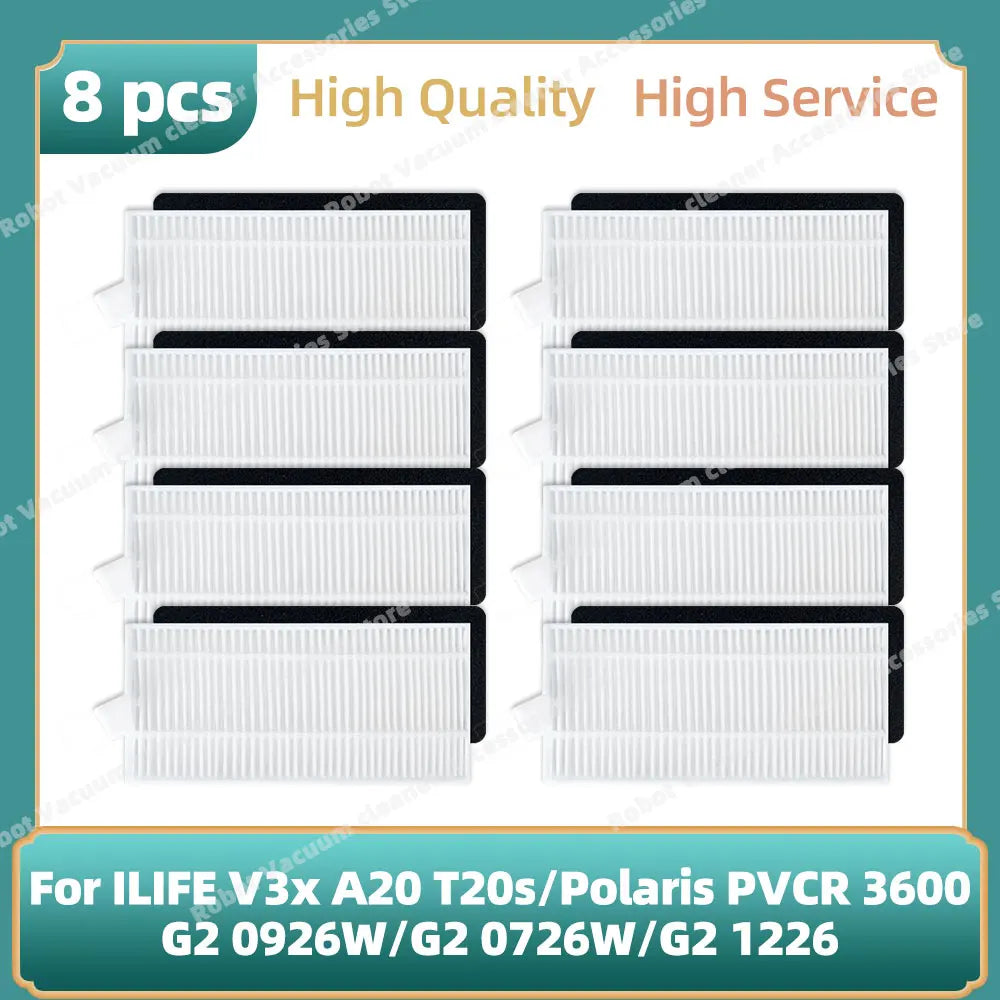 Compatible For ILIFE V3x, A20, T20s / Polaris PVCR 3600 / G2 0926W / G2 0726W / G2 1226 Side Brush Hepa Filter Mop Cloth Parts