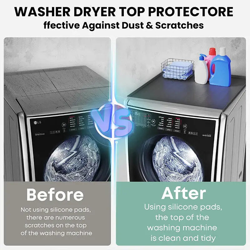 Solid Washing Machine Dust Cover Waterproof Silicone Washing Machine Protective Pad Washer Dryer Protector Silicone Mat New