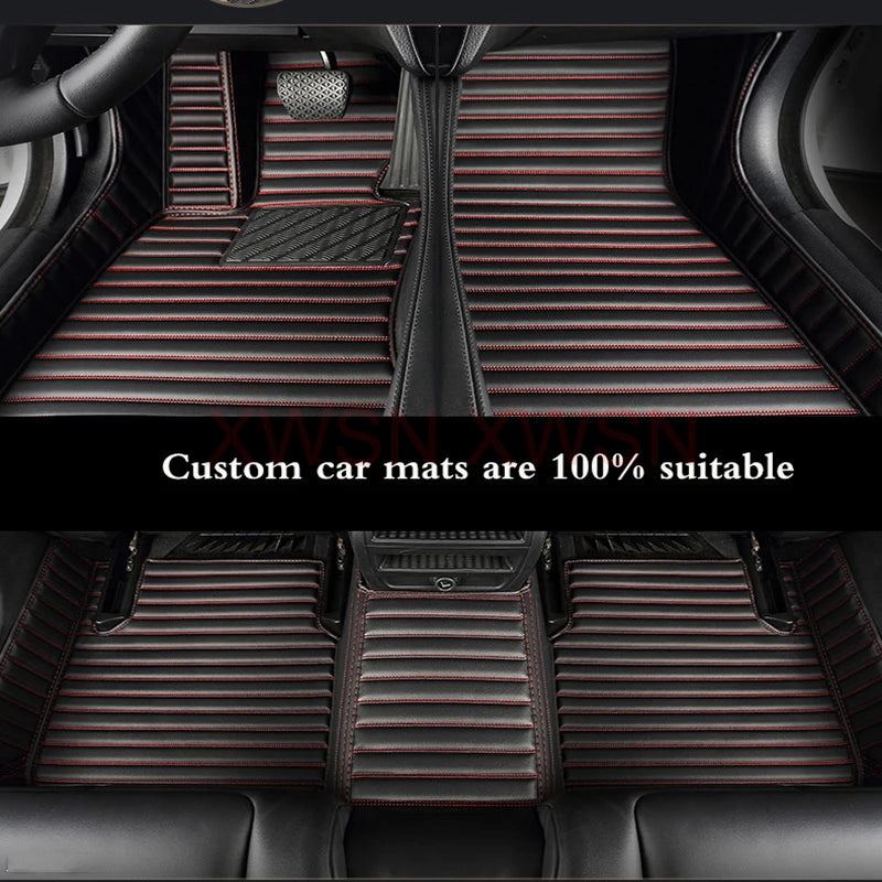 Striped Pu Leather Customized 5D Car Floor Mat for Alfa Romeo Giulia 2015-2021 Stelvio 2016-2021 Interior Accessories Carpet