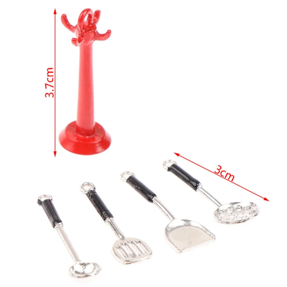 Kettle 1:12 Mini Kitchen Utensils Sets Cookware 1:12 Scale Kitchen Set Alloy Mini Mini Kitchen Cooking Kit House Props