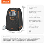 SucceBuy Compact Portable Steam Sauna Tent 1200 Watt Therapeutic  for Detox Relaxation Time Remote Control Personal  for Home
