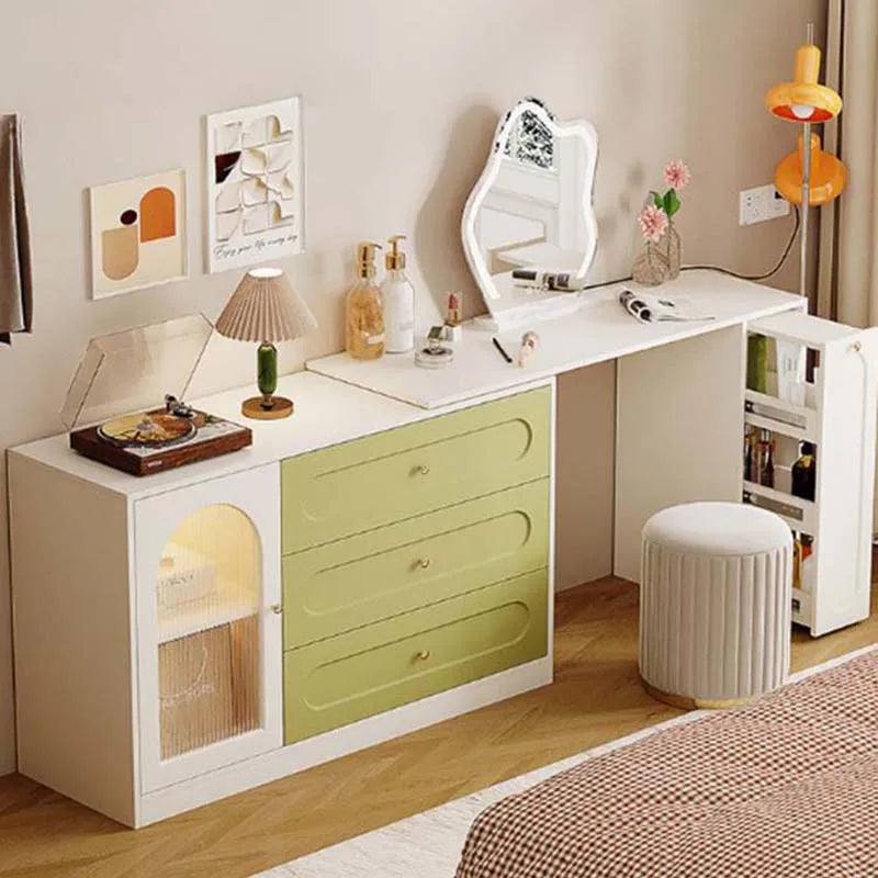 Minimal Bedroom Dresser Drawers Green Desings Modern Wooden Dressing Table Makeup Mirror Women Comoda Pra Quarto Salon Furniture