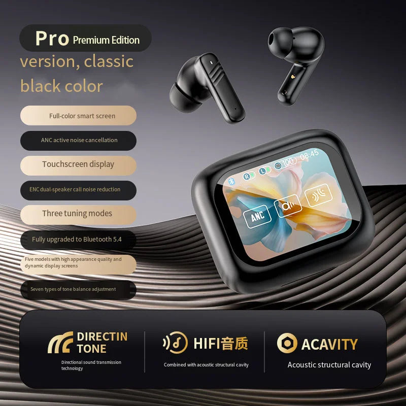 Bluetooth V6.0 headphones AI translation OWS LCD touch screen sports wireless high-definition stereo long-life headphones