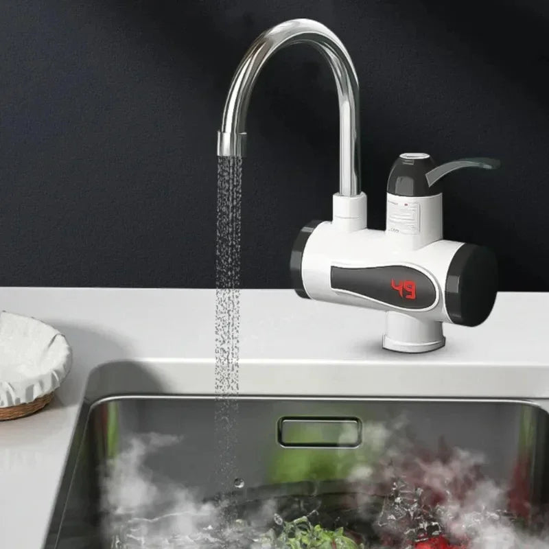 Electric Hot Cold Mixer Tap Instant Heating Faucet Temperature Adjustable Tankless Water Heater Kitchen Bathroom Supplies