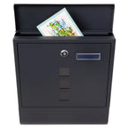 Mail box for newspapers Post Office anthracite newspaper AMSTERDAM address window and viewfinder galvanized steel key