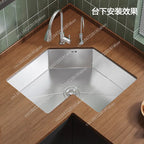 Kitchen Corner Special-shaped Sink, L-shaped Corner Sink, Large Single Tank Dishwashing Basins