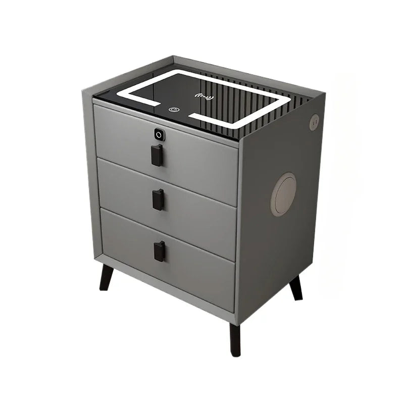 Minimally Modern Intelligent Bluetooth Speaker Bedside Table Household Smart Cabinet with Lights and Wireless Charging