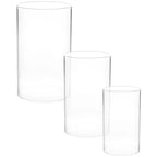 3 Pcs Shade Clear Glass Cover Decorative Lantern Cylinder Candleholders Shades Open Ended Tube High Borosilicate