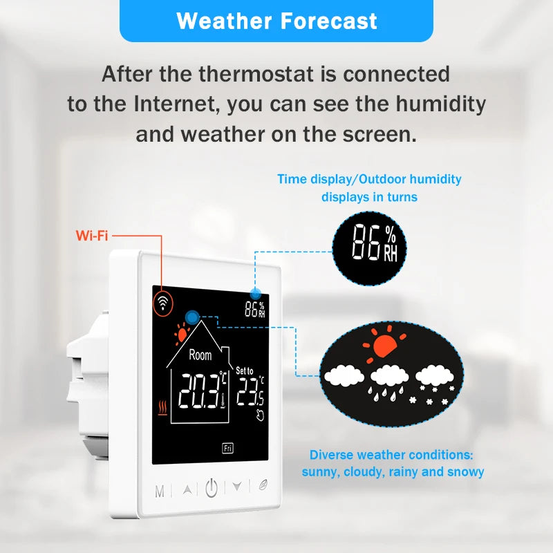 Tuya Smart Home Wifi Heating Thermostat Floor Heating Water Gas Boiler Temperature Thermoregulator Google Home Alexa Alice