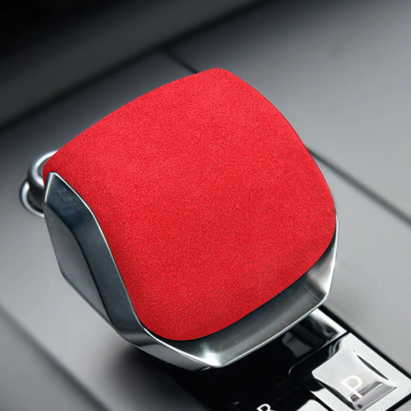 Italy Super Suede Car Gear Shift Knob Cover For Land Rover Velar Discovery 5 Discovery Sport Range Rover For Jaguar F-pace