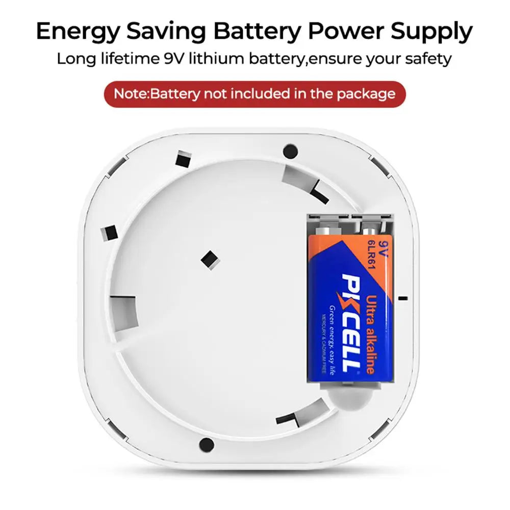 PGST Wireless Smoke Detector 433MHz Fire Alarm Sensor Home Security Alarm System Connects to Alarm Host