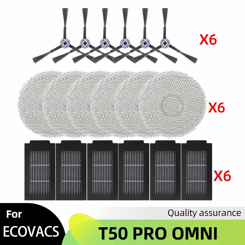 Fit For ECOVACS DEBOT T50 PRO OMNI Replacement Parts Accessories Main Side Brush Hepa Filter Mop Cloth Dust Bag