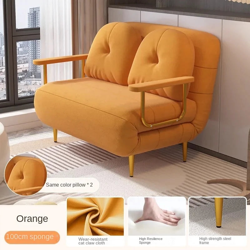 Foldable Sofa Bed Dual Use Single Small Unit Balcony Living Room Multi Functional Clouding Stretching Relaxing Sofa Two Seat