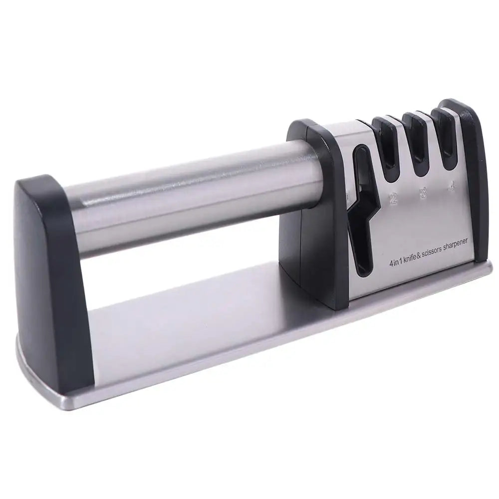 Kitchen Gadgets Manual 4 in 1 Sharpener Professional Non-slip Base Kitchen Sharpening Stone Handheld Whetstone Canteen