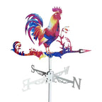Metal Rooster Weathervane Yard Garden Barn Ornament Weather Vane Roof Weather Vanes Outdoor Animals Decorations Garden Art Decor
