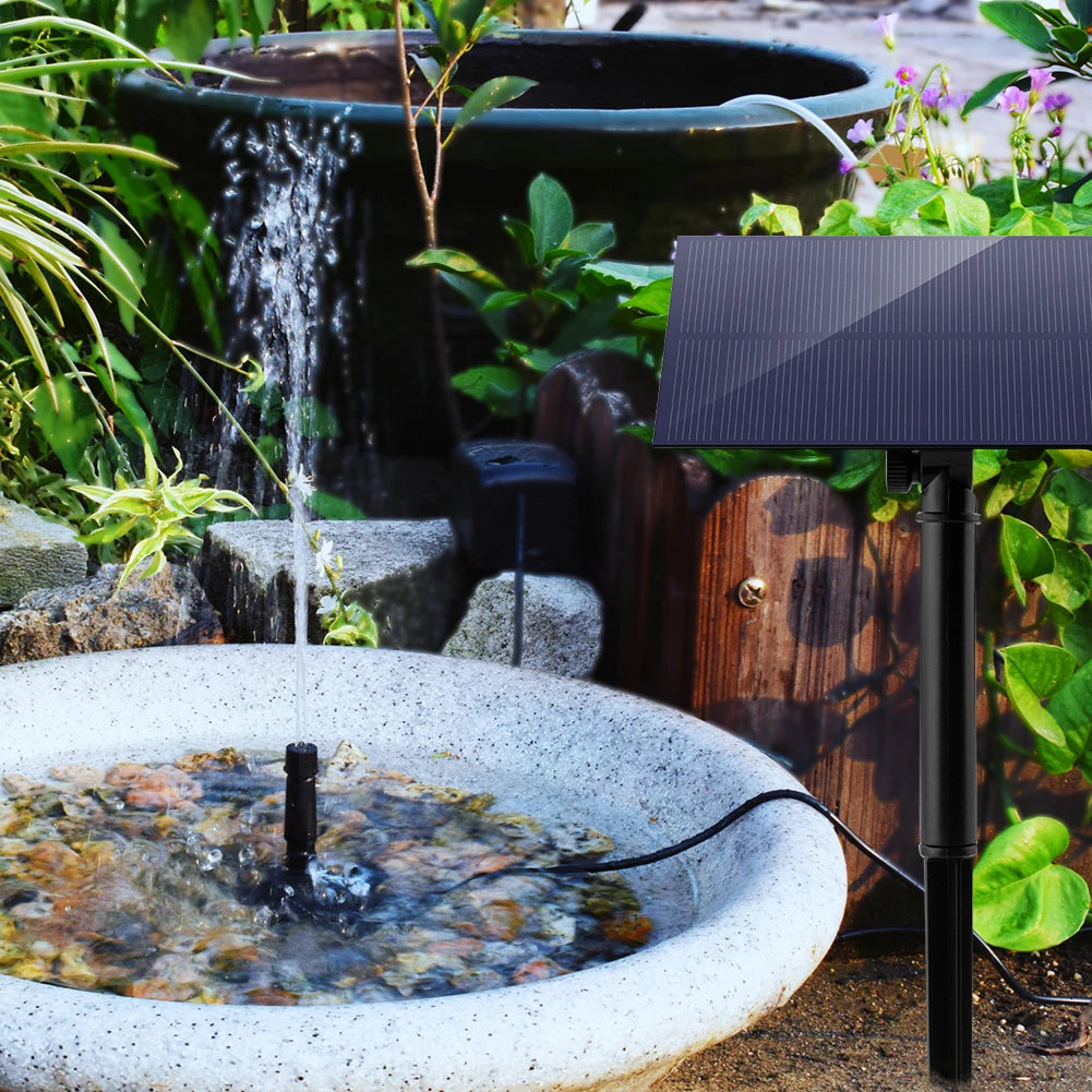 5W 5V Solar Panel Fountain Garden Decoration with Stake Solar Panel Pump Watering System Energy Saving 180L/h Kits for Fish Tank