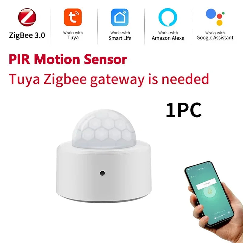Tuya Zigbee PIR Motion Sensor & Light Detector Infrared Smart Sensor Wireless Home Alarm System Works with Alexa Smart Life App